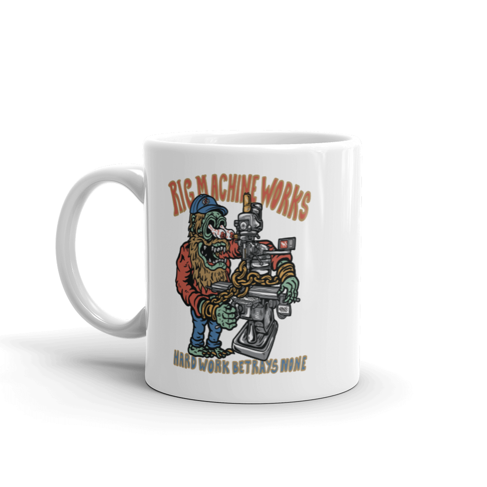 RMW HARD WORK, White glossy mug