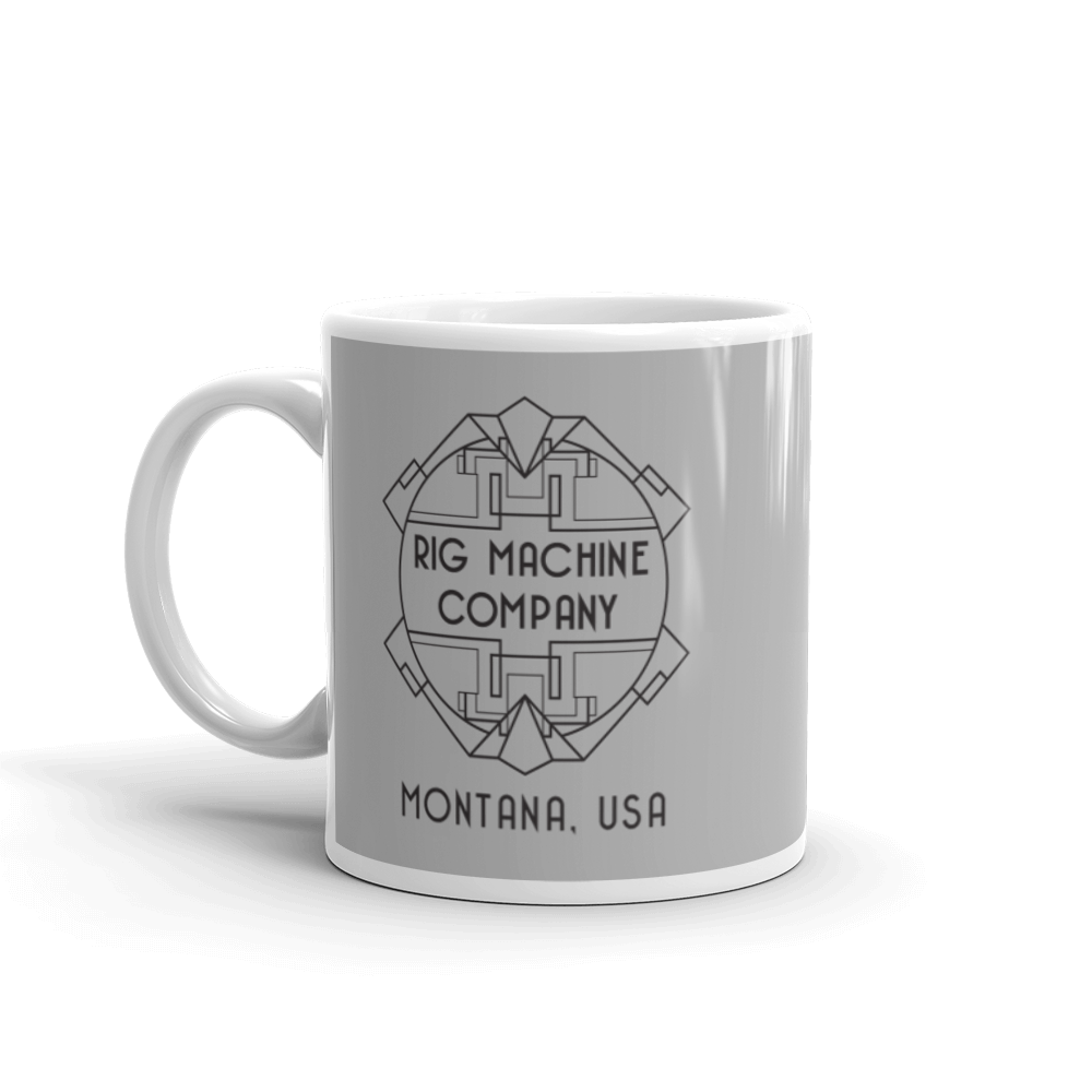 RMC ART DECO, White glossy mug with grey background