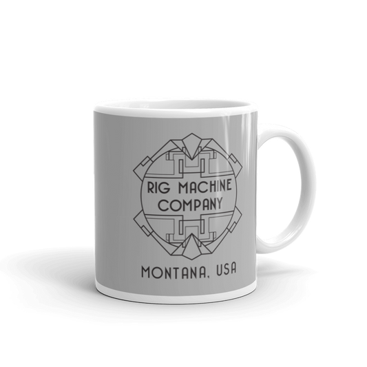 RMC ART DECO, White glossy mug with grey background