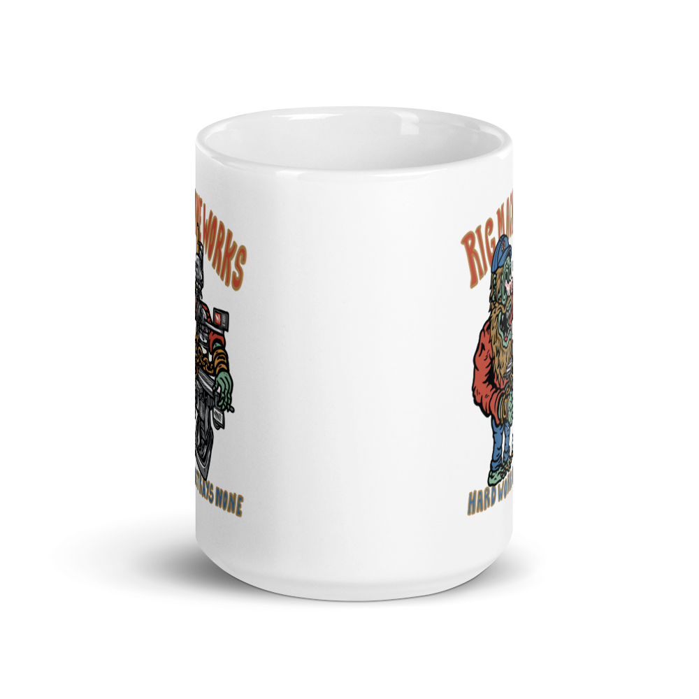 RMW HARD WORK, White glossy mug